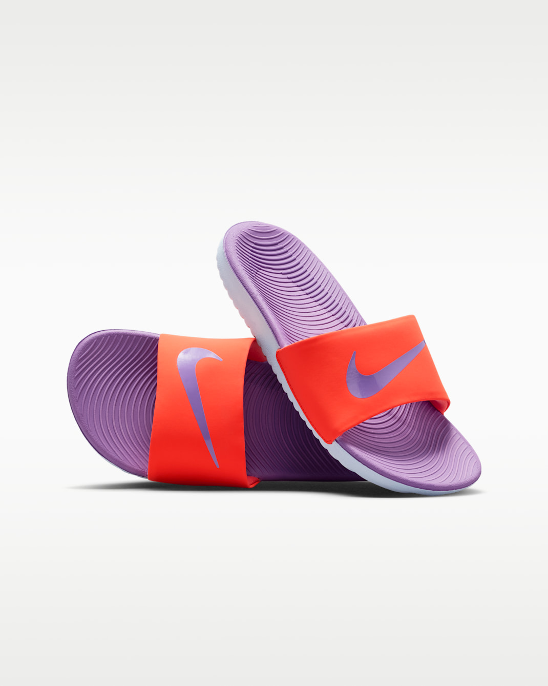 Nike Kawa 小/大童拖鞋 - Turf Orange/Blue Tint/Bright Violet