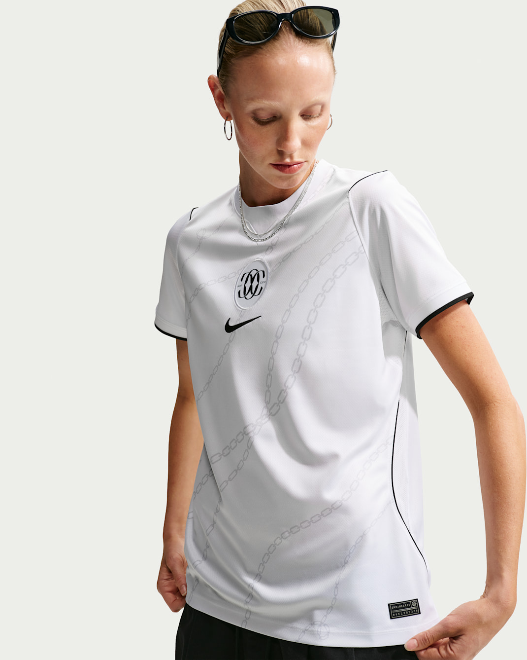 Como Women Nike Dri-FIT Football Shirt Stadium Home - White/Black/Black