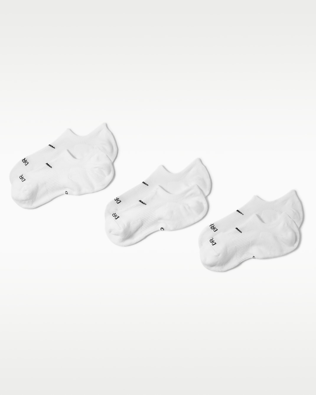 Socquettes ouvertes de training Nike Everyday Plus Cushioned pour Femme (3 paires) - Blanc/Noir