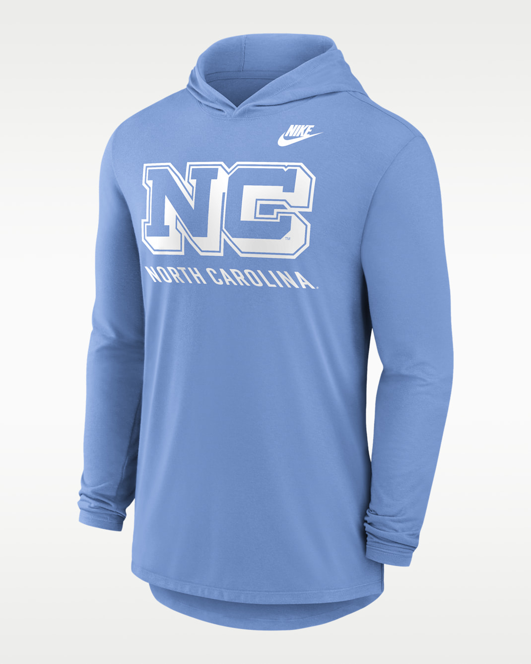 North Carolina Legacy Men's Nike Dri-FIT College Long-Sleeve Hooded T-Shirt - Light Blue