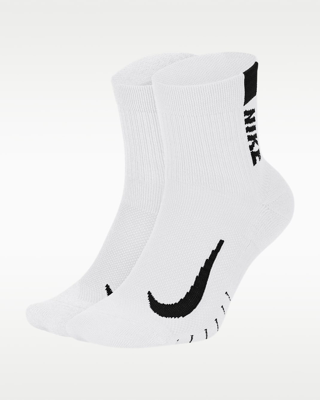 Calcetines al tobillo de running Nike Multiplier (2 pares) - Blanco/Negro
