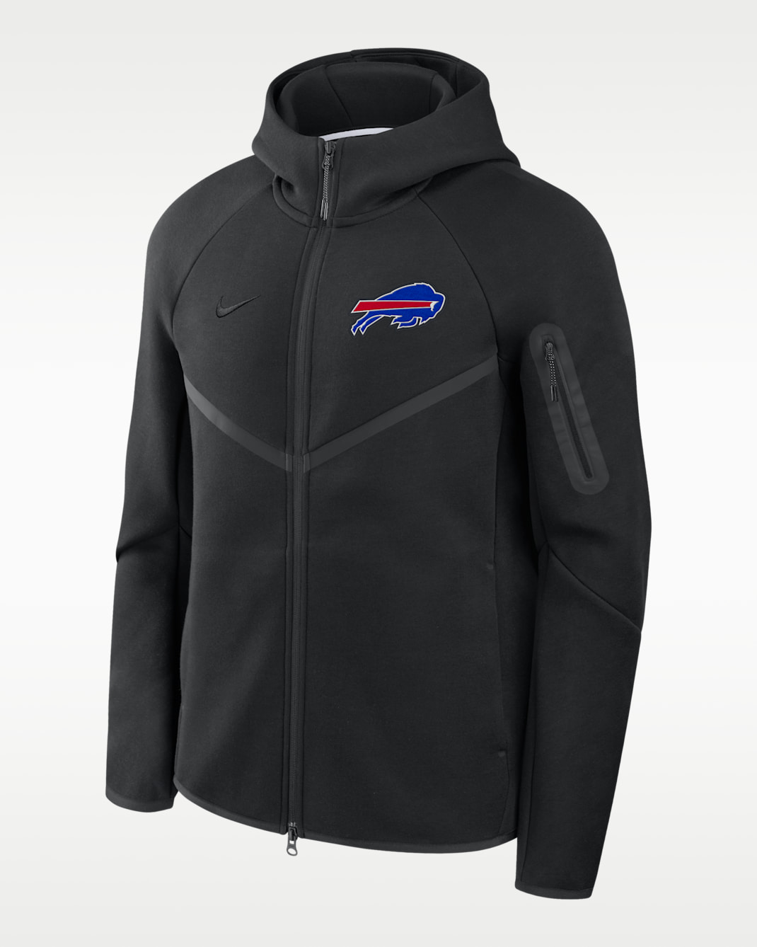 Buffalo Bills Tech Fleece Windrunner Men's Nike NFL Full-Zip Hooded Jacket - Black
