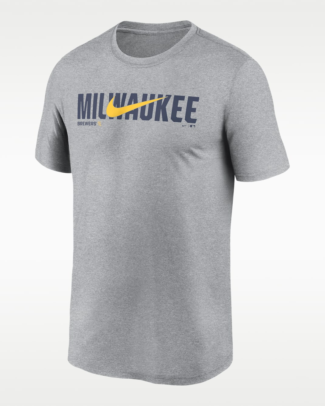 Milwaukee Brewers Swoosh Legend Men's Nike Dri-FIT MLB T-Shirt - Grey Heather