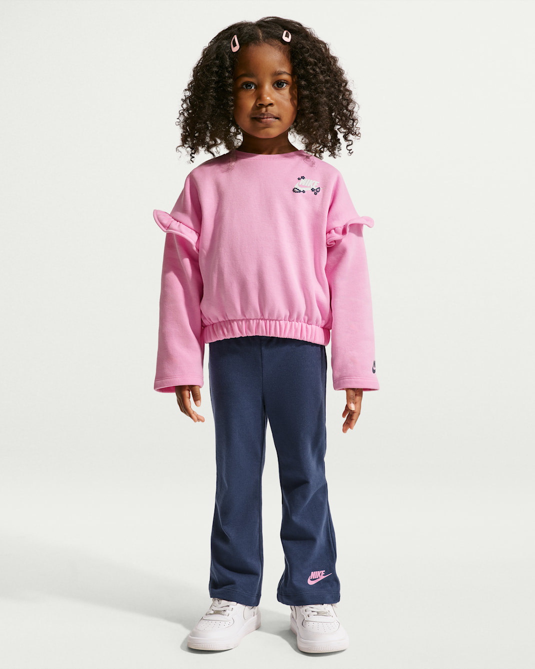 Nike Toddler Ruffle Crew and Flared Leggings Set - Midnight Navy