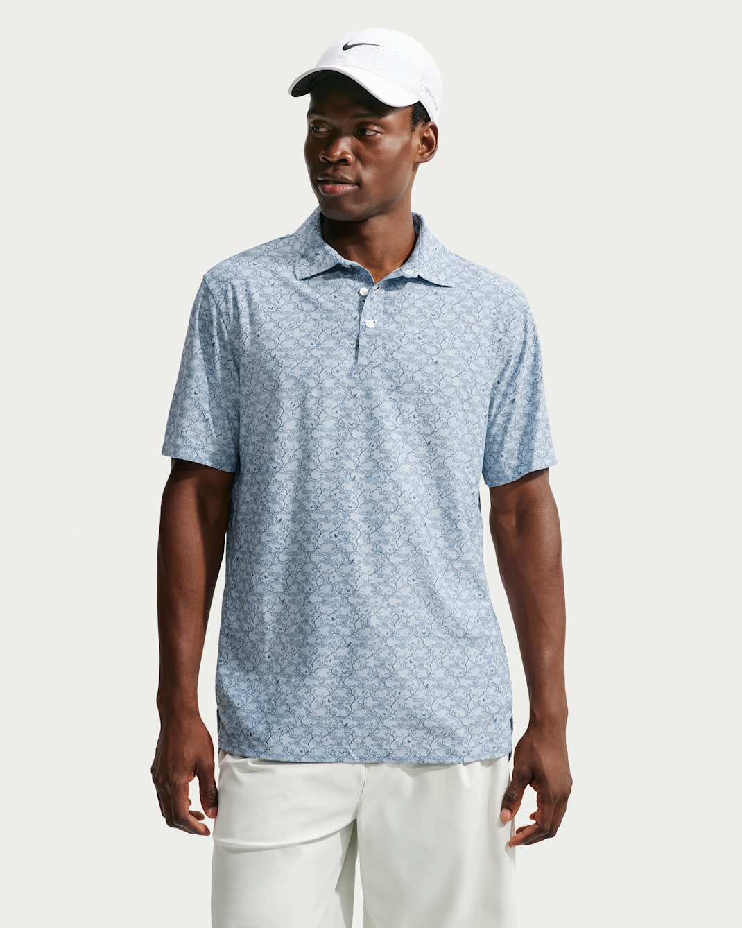 Polo de golf Nike Tailored Performance Microprint pour homme - Light Armory Blue/Light Armory Blue