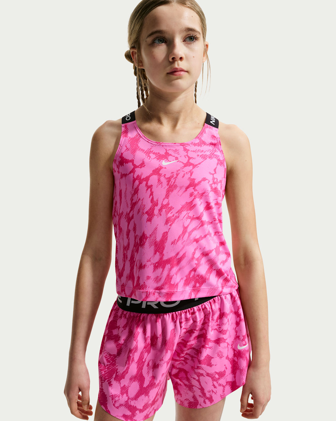 Nike Pro Big Kids' (Girls') Tank Top - Playful Pink/White