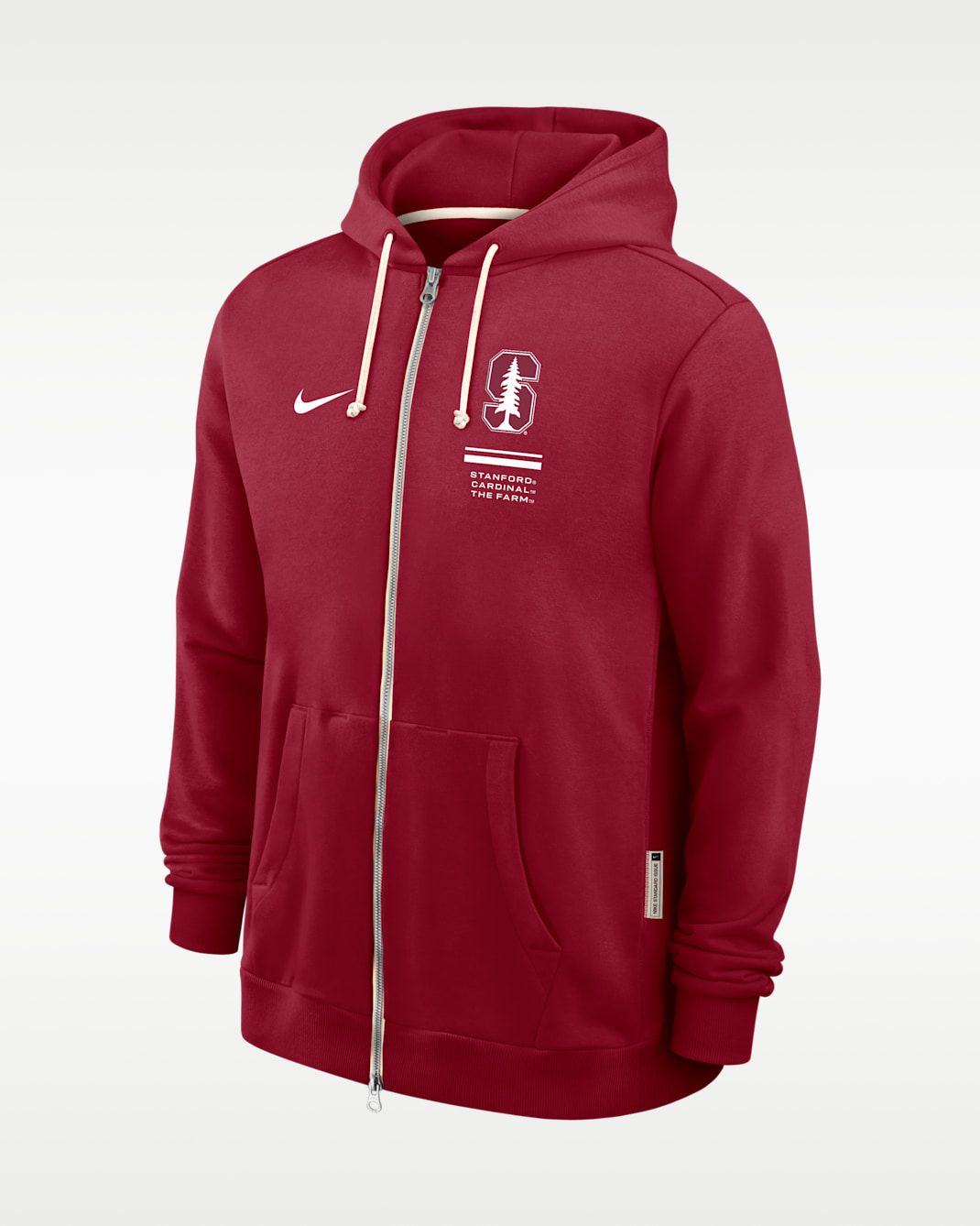 Stanford Sideline Standard Issue Men's Nike Dri-FIT College Full-Zip Hoodie - Team Crimson