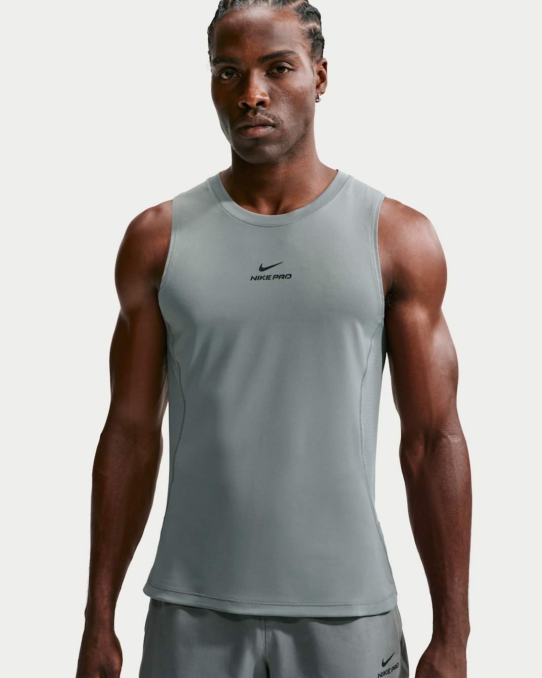 Nike Pro Men's Dri-FIT Training Tank - Smoke Grey/Black