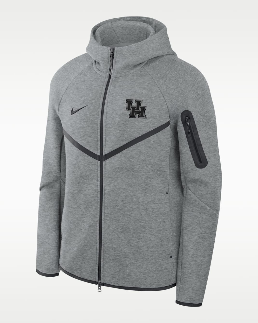 Houston Cougars Tech Men's Nike Basketball Fleece Full-Zip Hoodie - Grey