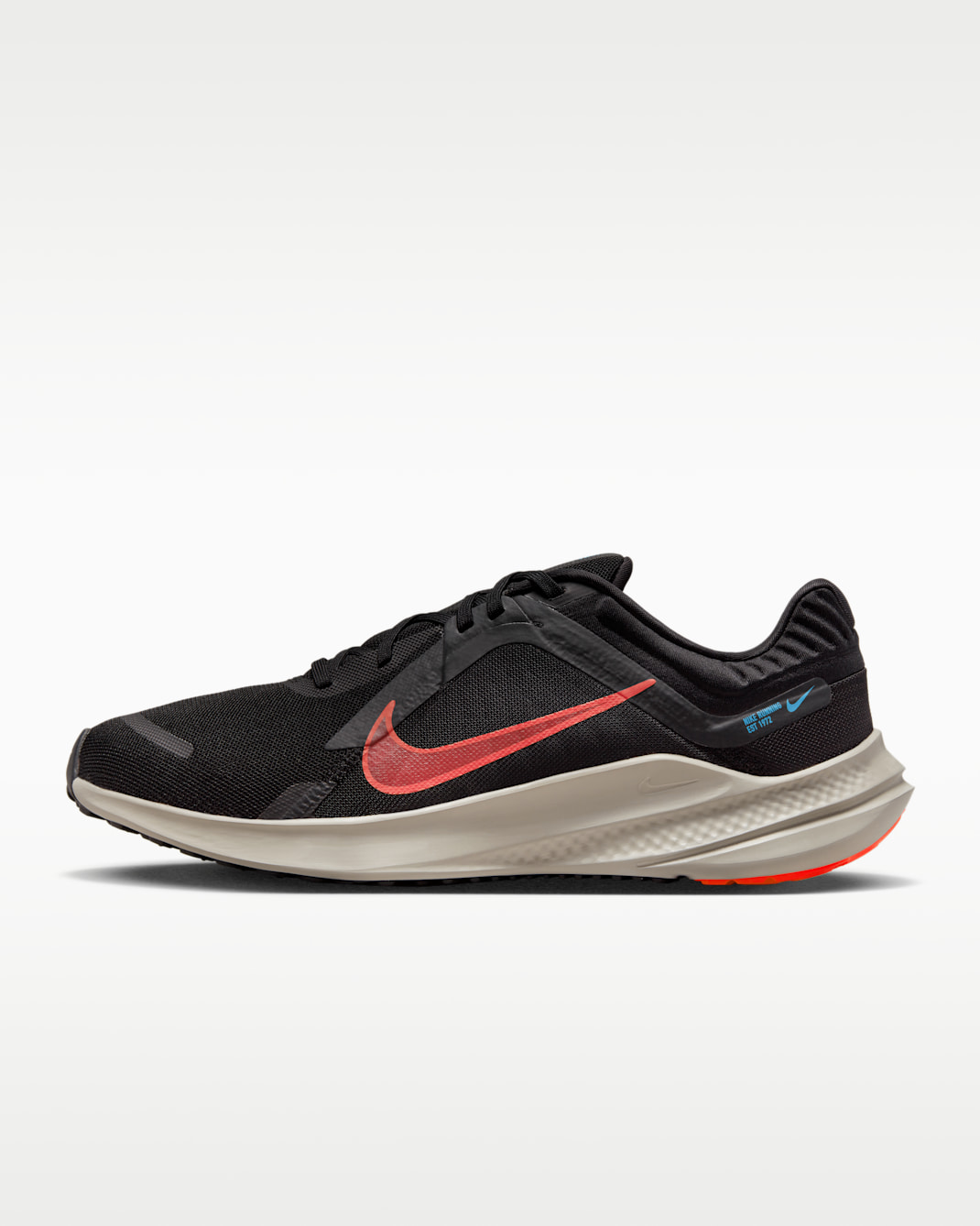 Nike Quest 5 Men's Road Running Shoes - Black/Cobblestone/Laser Blue/Bright Crimson