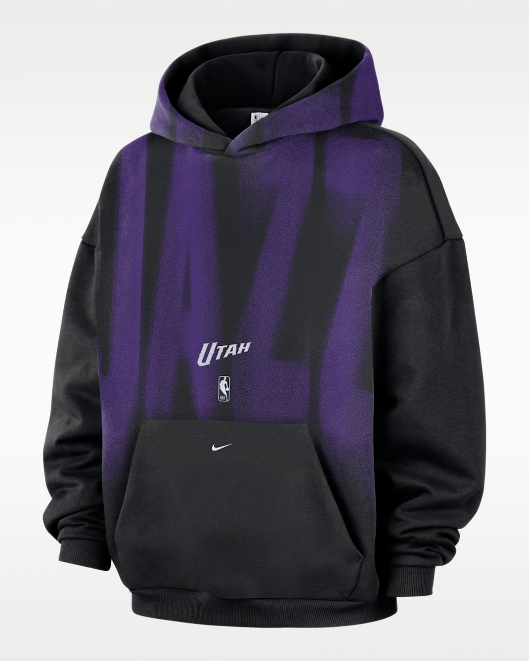 Utah Jazz Standard Issue Men's Therma-FIT Fleece Basketball Hoodie - Black/White