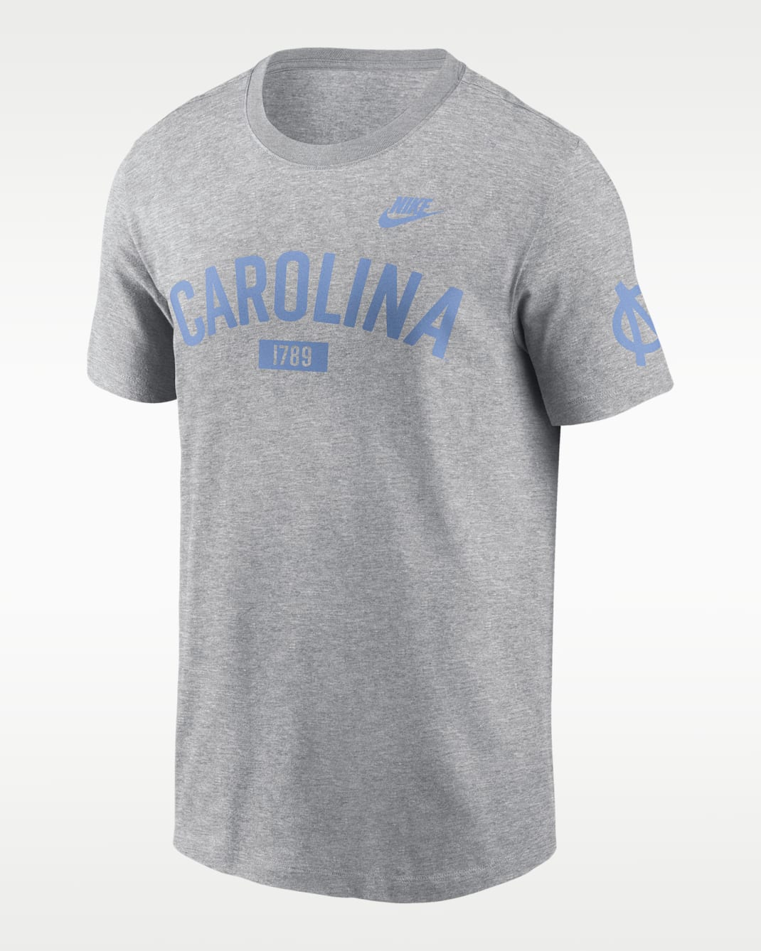 North Carolina Legacy Arch 2-Hit Men's Nike College T-Shirt - Grey
