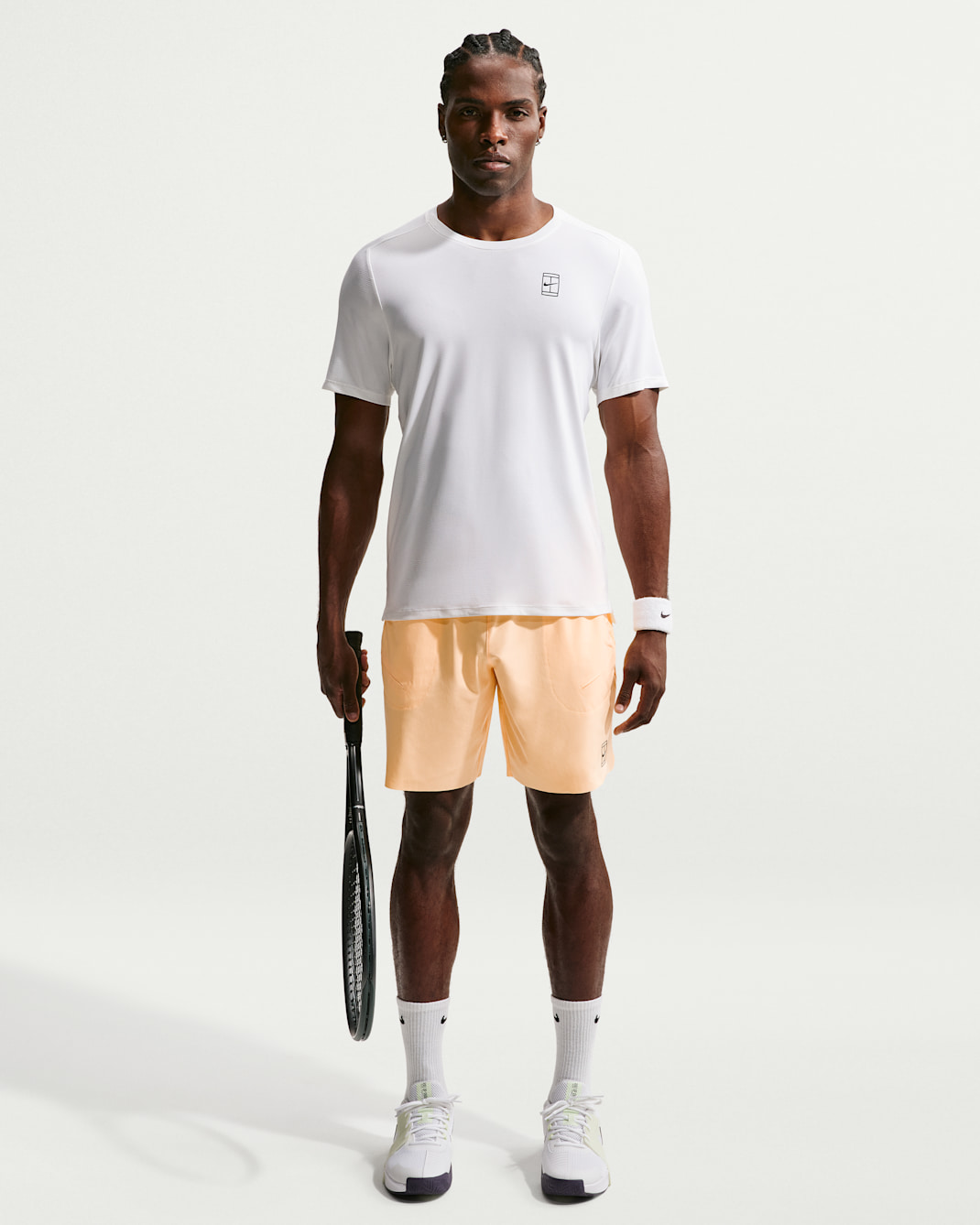 NikeCourt Advantage Men's Dri-FIT 8" Tennis Shorts - Tangerine Tint/Black