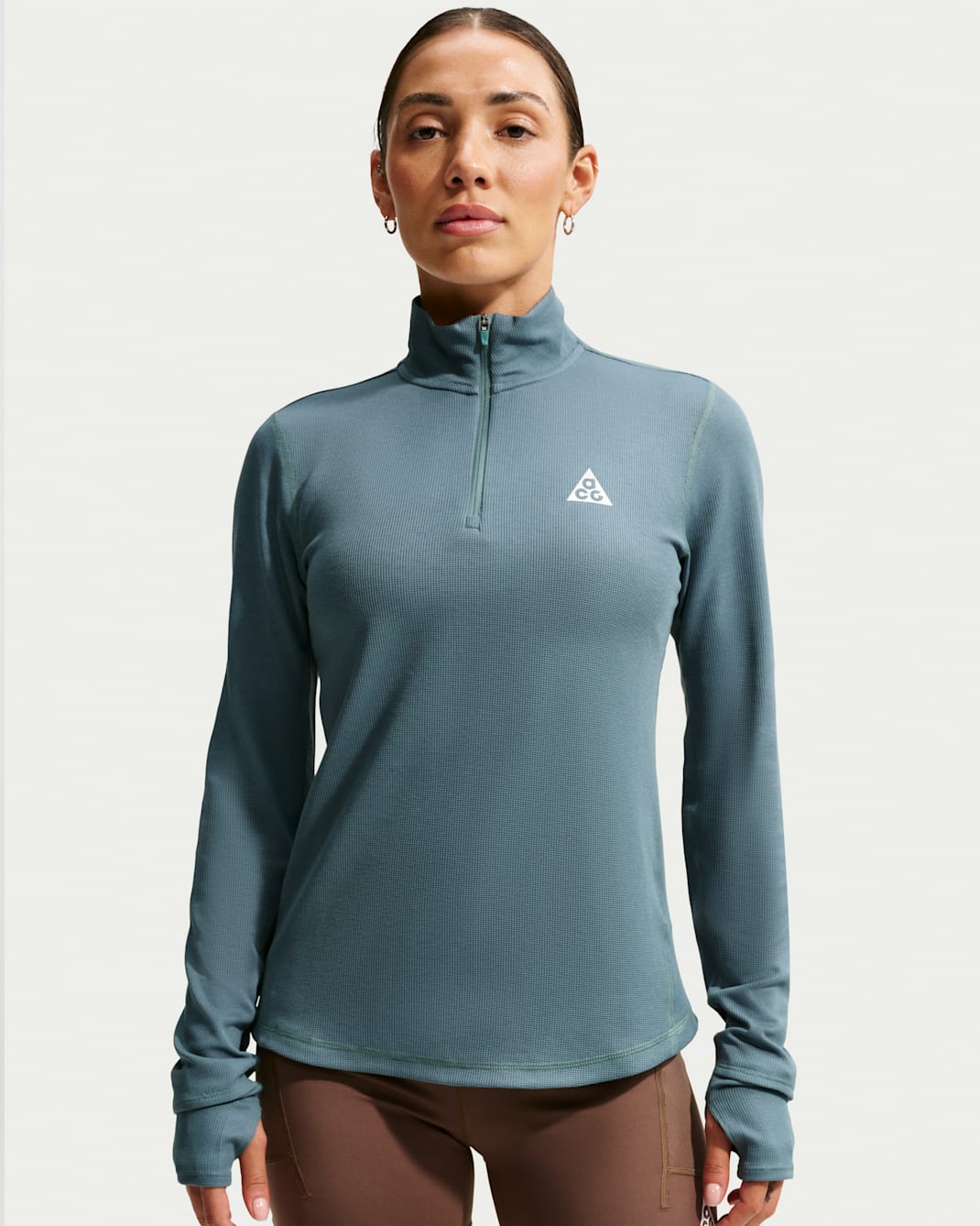 Top da trail running con zip a metà lunghezza Dri-FIT Nike ACG – Donna - Mineral Slate/Summit White
