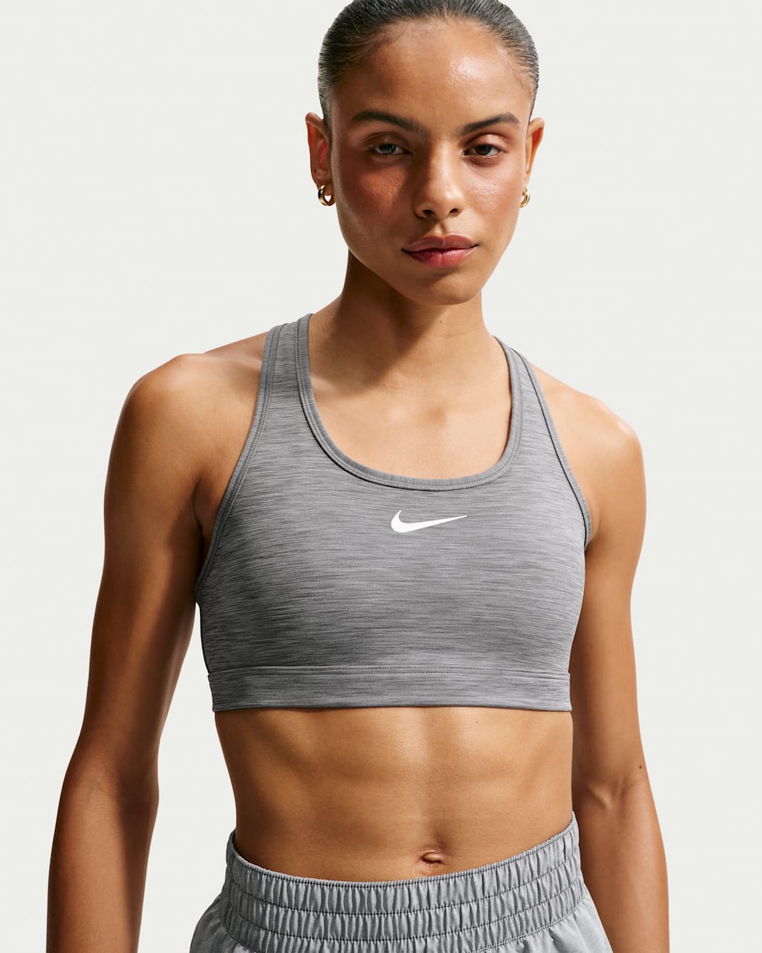 Nike Swoosh Medium Support Women's Padded Sports Bra - Smoke Grey/Pure/White