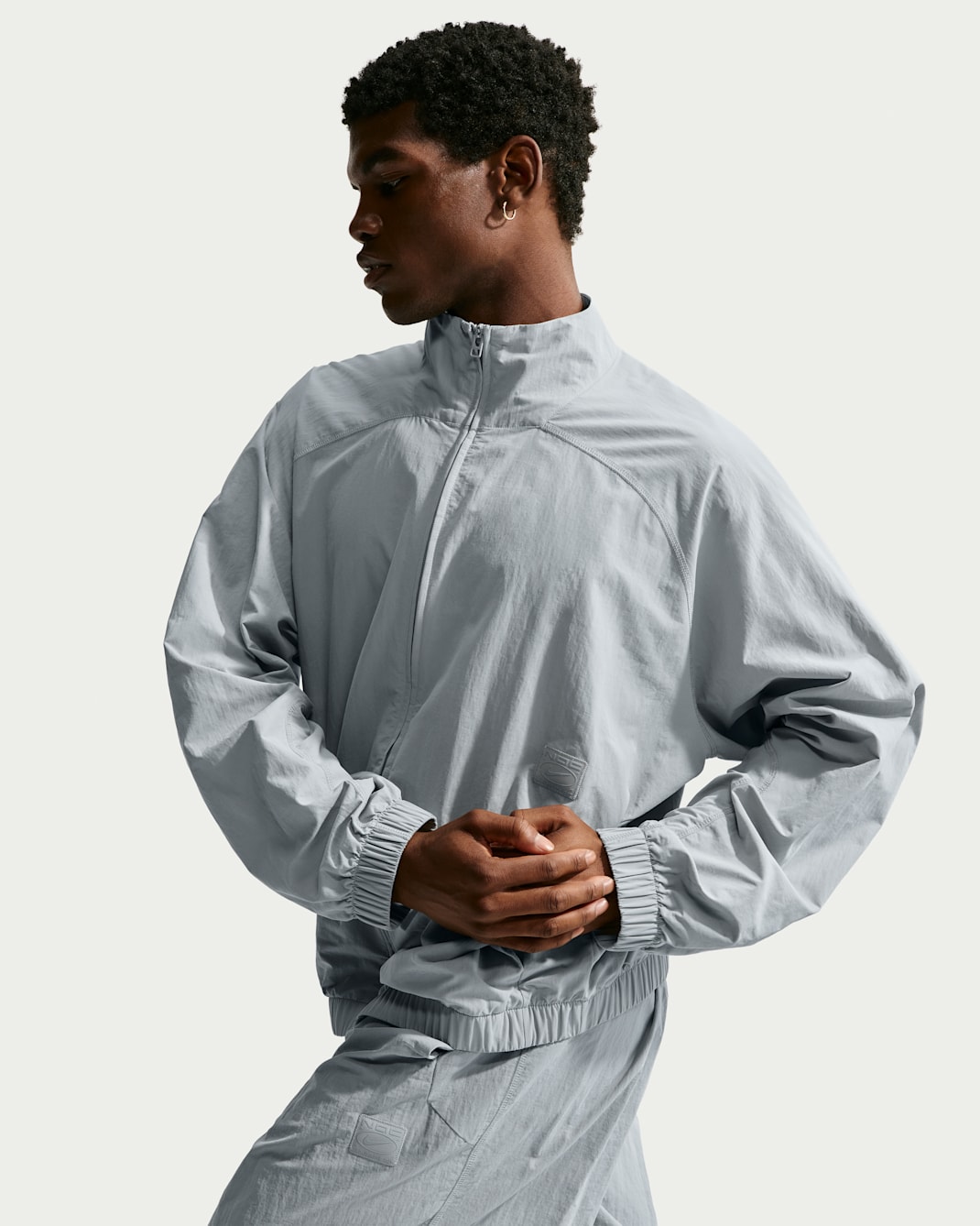 Nike Men's N.A.C. Dri-FIT Oversized Full-Zip Woven Jacket - Light Smoke Grey/Light Smoke Grey
