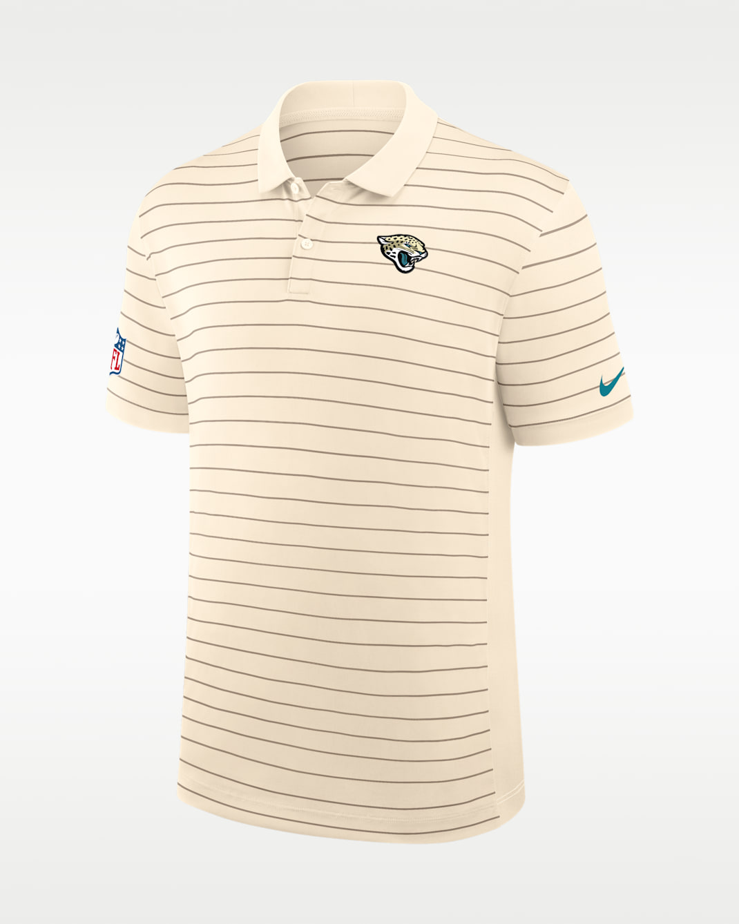 Jacksonville Jaguars Rivalries Collection Sideline Victory Striped Men's Nike Dri-FIT NFL Polo - Natural