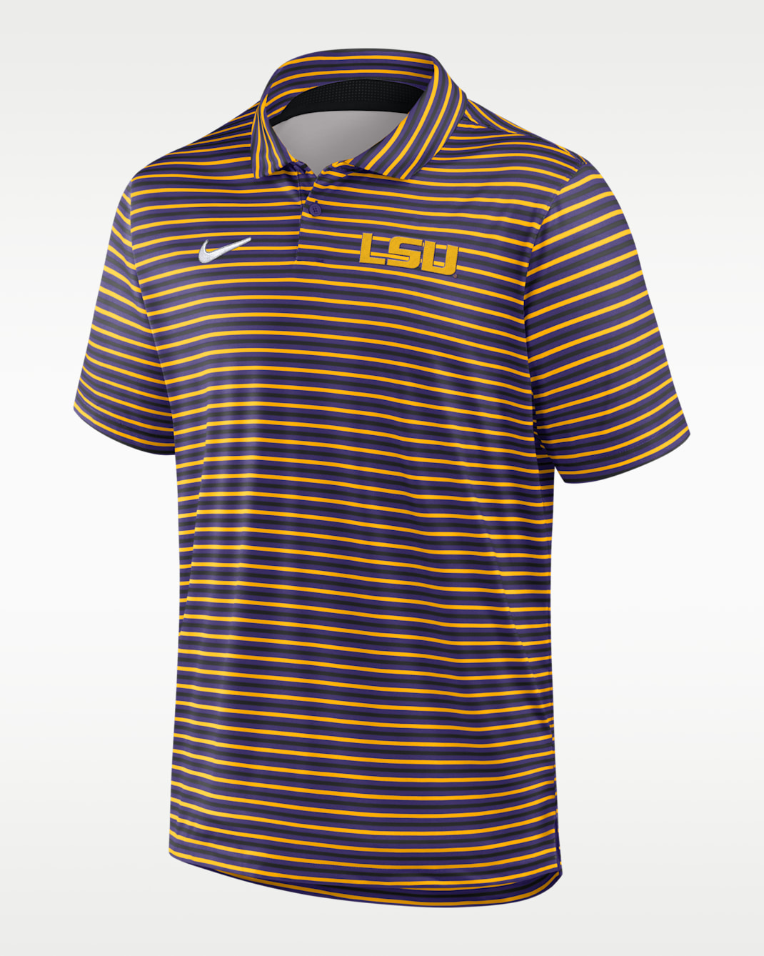 Polo universitario Nike Dri-FIT para hombre LSU Tour Stripe - Morado