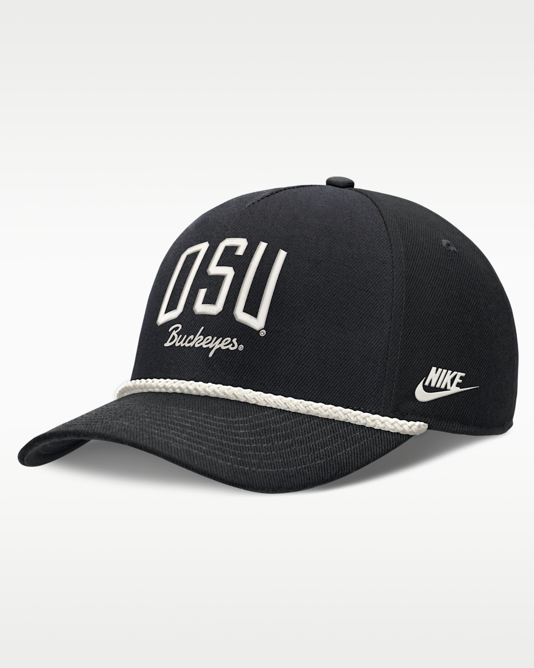Ohio State Legacy Letter Rise Men's Nike Dri-FIT College A-Frame Adjustable Hat - Black