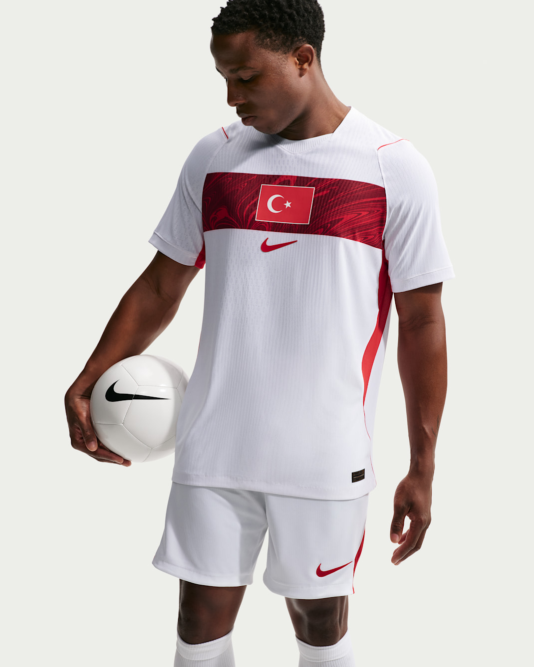 Türkei 2026 Auswärtsspiel Nike Aero-FIT authentisches Fußballtrikot (Herren) - Weiß/Sport Red/Sport Red