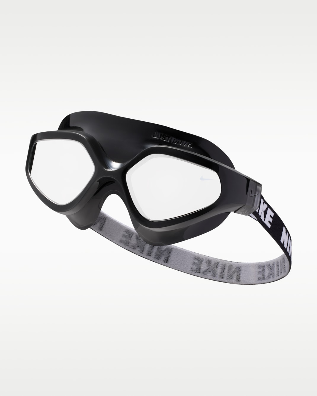 Goggles tipo máscara de natación espejados Nike Swim Expanse - Negro/Plata/Gris neutro/Blanco