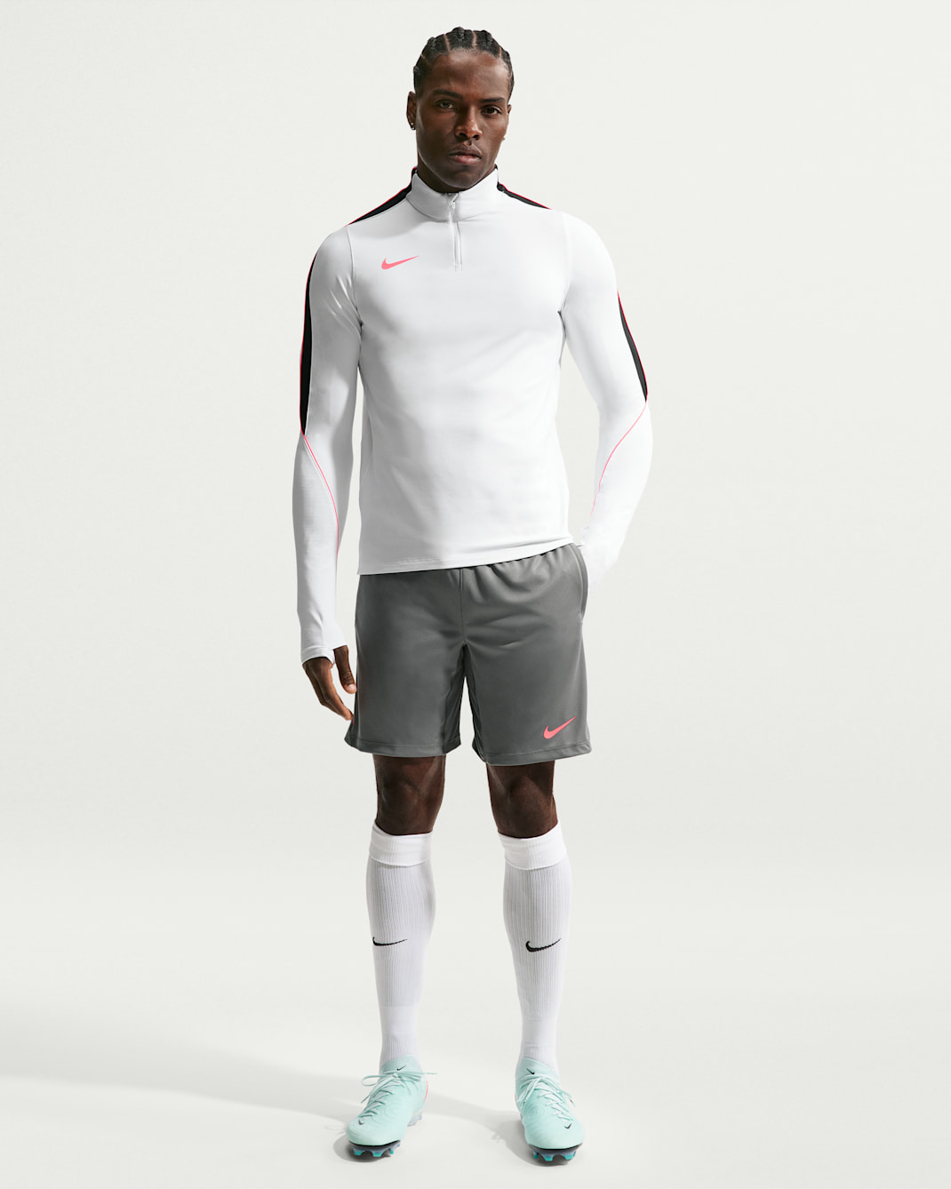 Nike Strike Men's Dri-FIT Football Shorts - Smoke Grey/Black/Hot Punch/Hot Punch