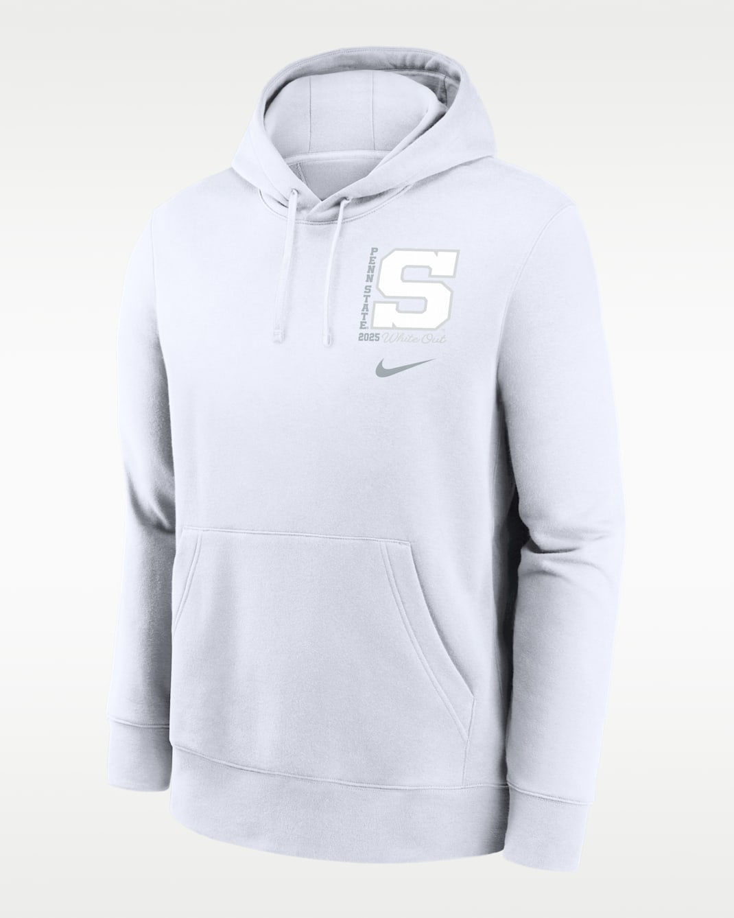 Penn State 2025 White Out Club Men's Nike College Pullover Hoodie - White