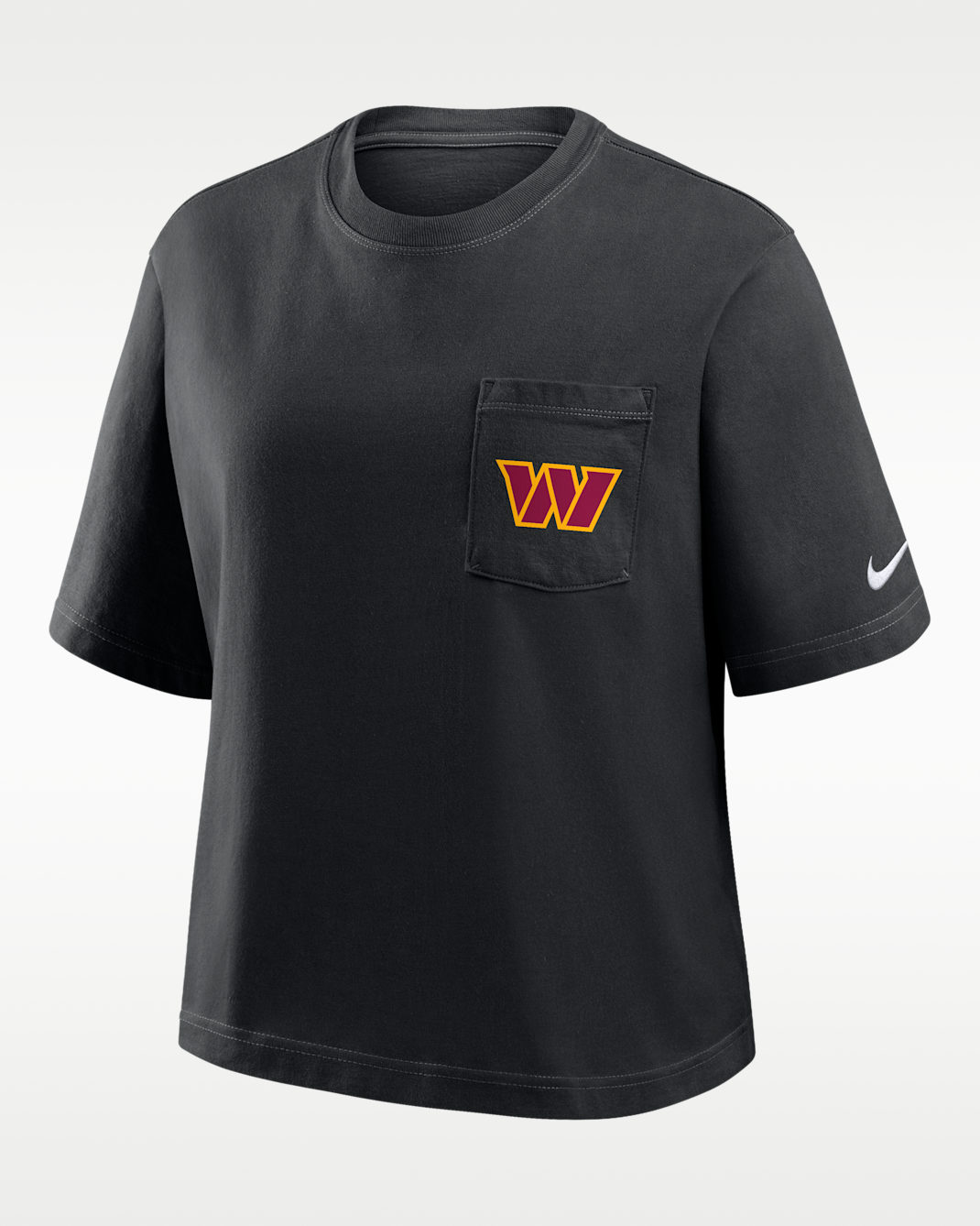 Playera Nike de la NFL para mujer Washington Commanders Rewind Pocket Boxy - Negro