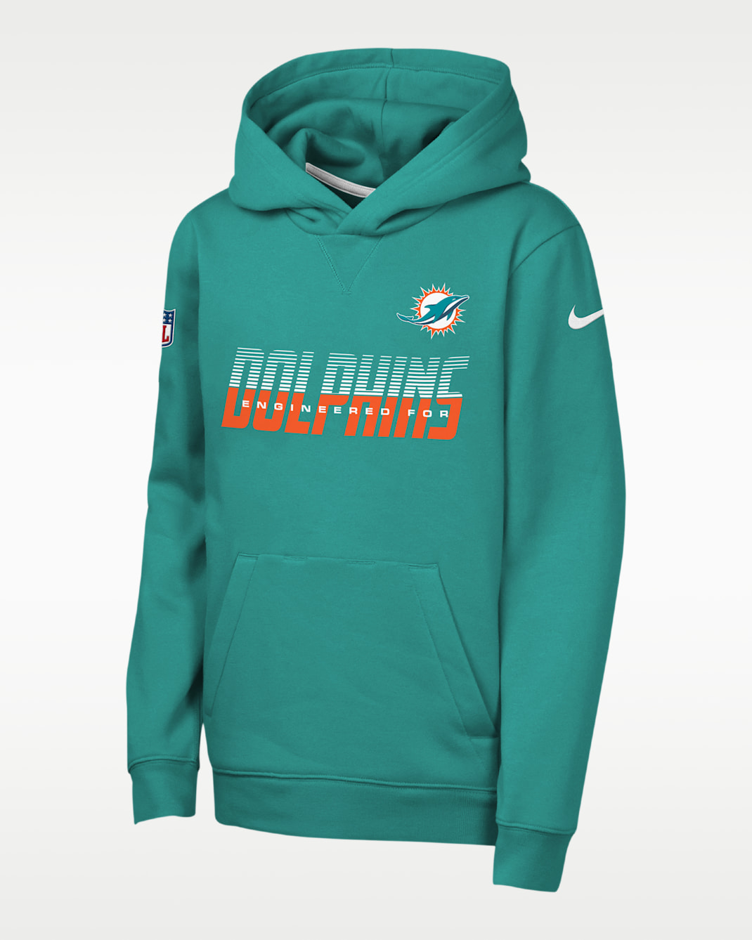Sudadera con gorro sin cierre Nike de la NFL para niños talla grande Miami Dolphins Sideline - Agua