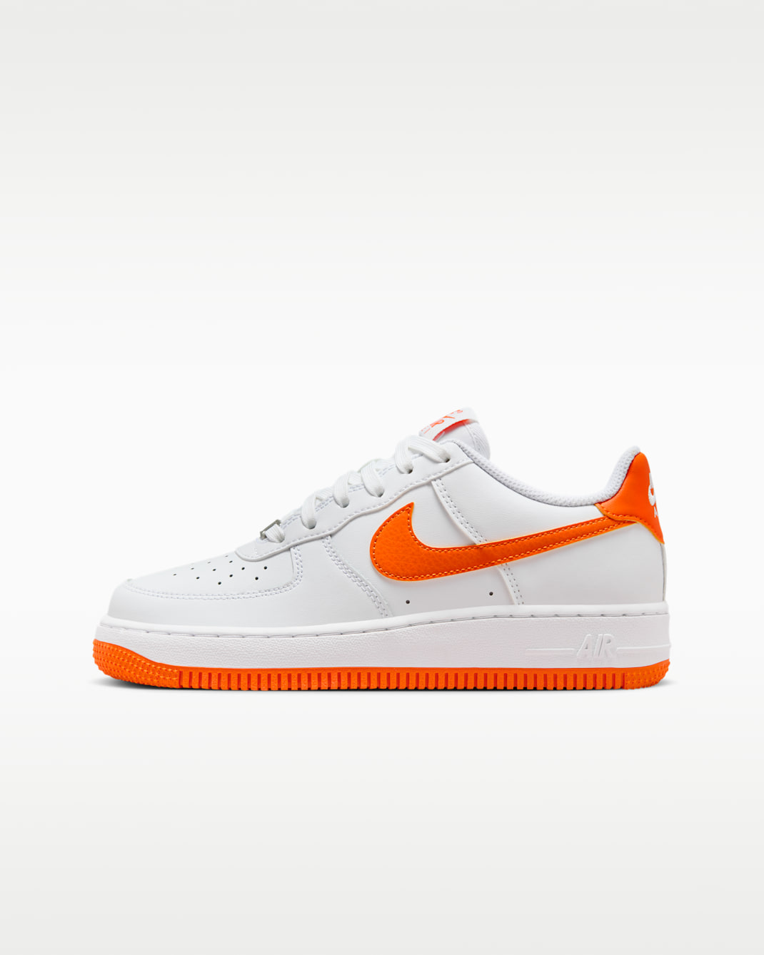Nike Air Force 1 Older Kids' Shoes - White/White/Safety Orange