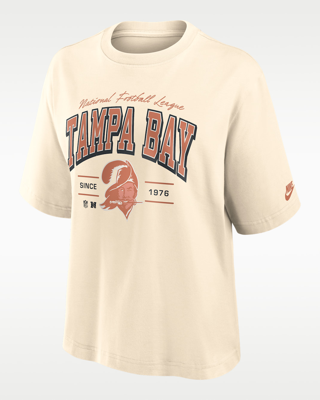 Tampa Bay Buccaneers Vintage Mod Boxy Women's Nike NFL T-Shirt - Cream
