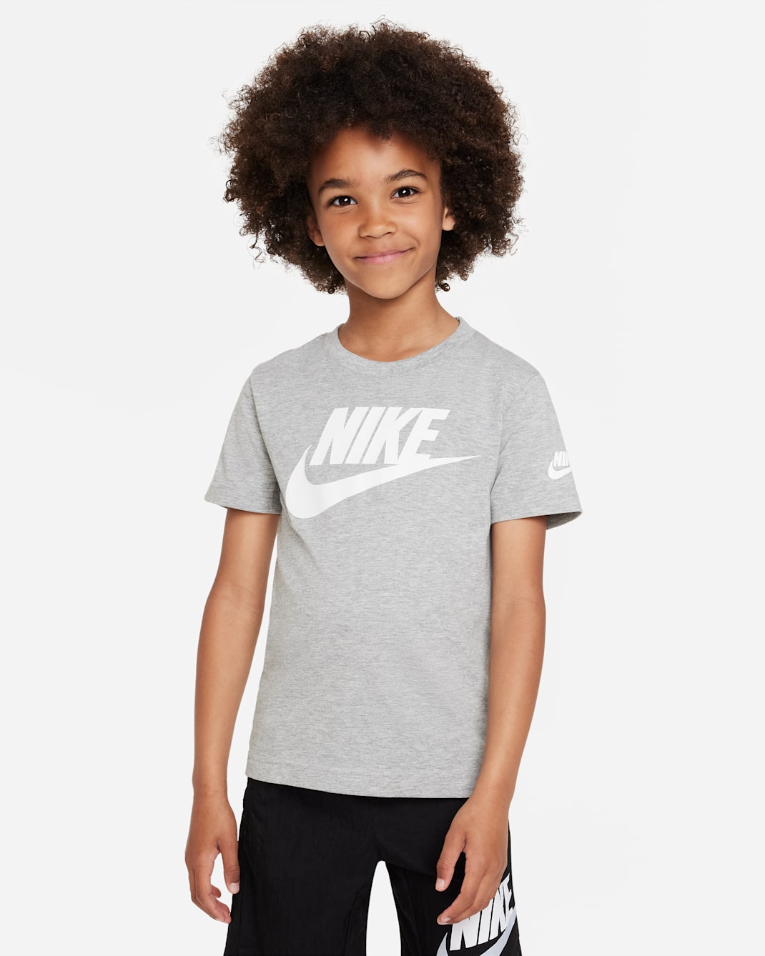 Nike Younger Kids' Futura Evergreen T-Shirt - Dark Grey Heather