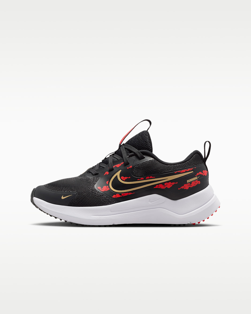 Tenis de correr en pavimento para niños grandes Nike Cosmic Runner - Negro/Rojo universitario/Oro metalizado