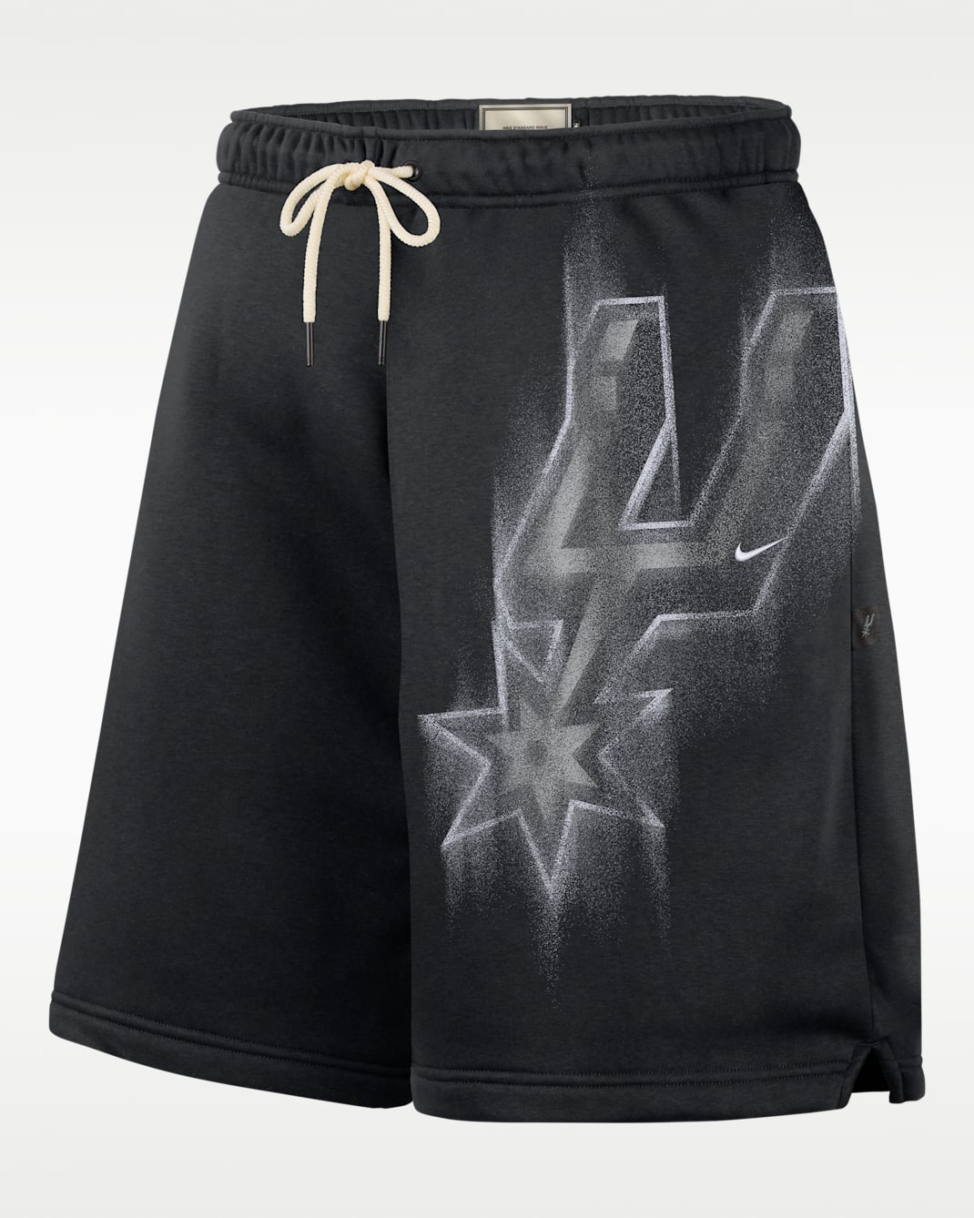Shorts de básquetbol de tejido Fleece para hombre San Antonio Spurs Standard Issue - Negro/Blanco