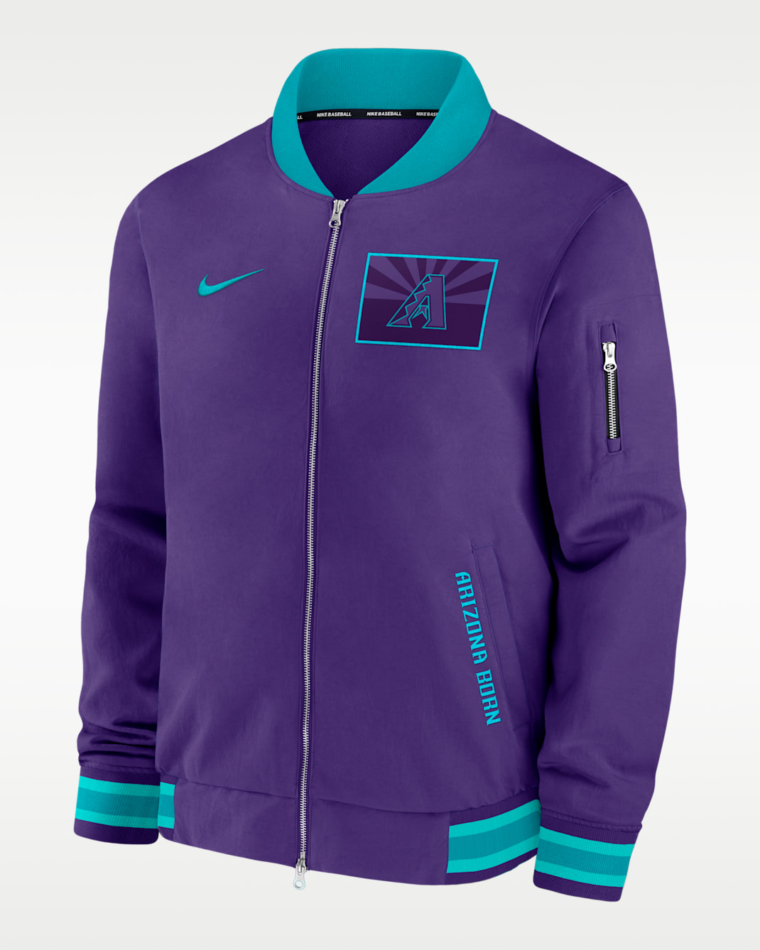 Arizona Diamondbacks Authentic Collection City Connect Men's Nike MLB Full-Zip Bomber Jacket - Purple