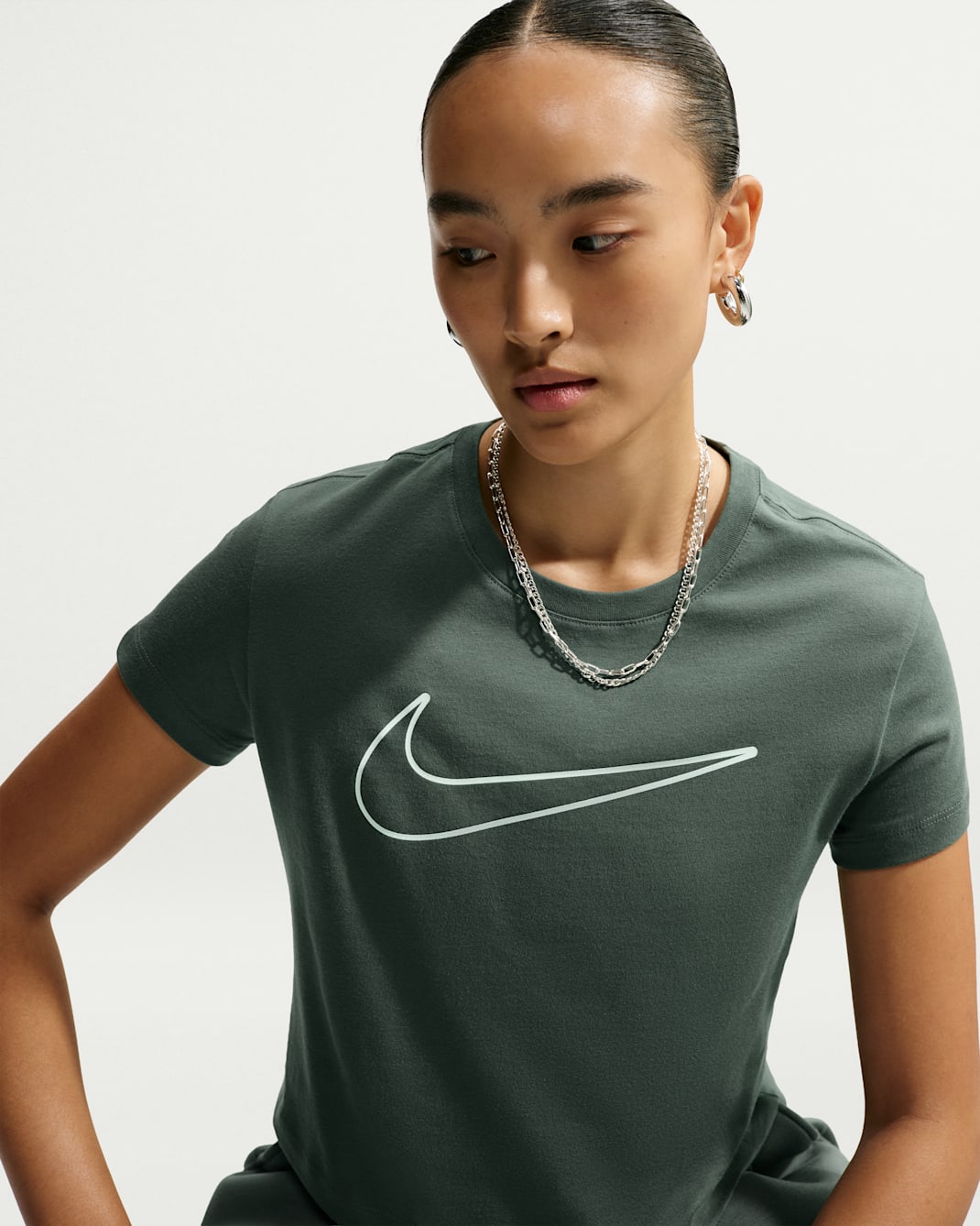 Nike Sportswear Women's Short-Sleeve Graphic T-Shirt - Camo Green