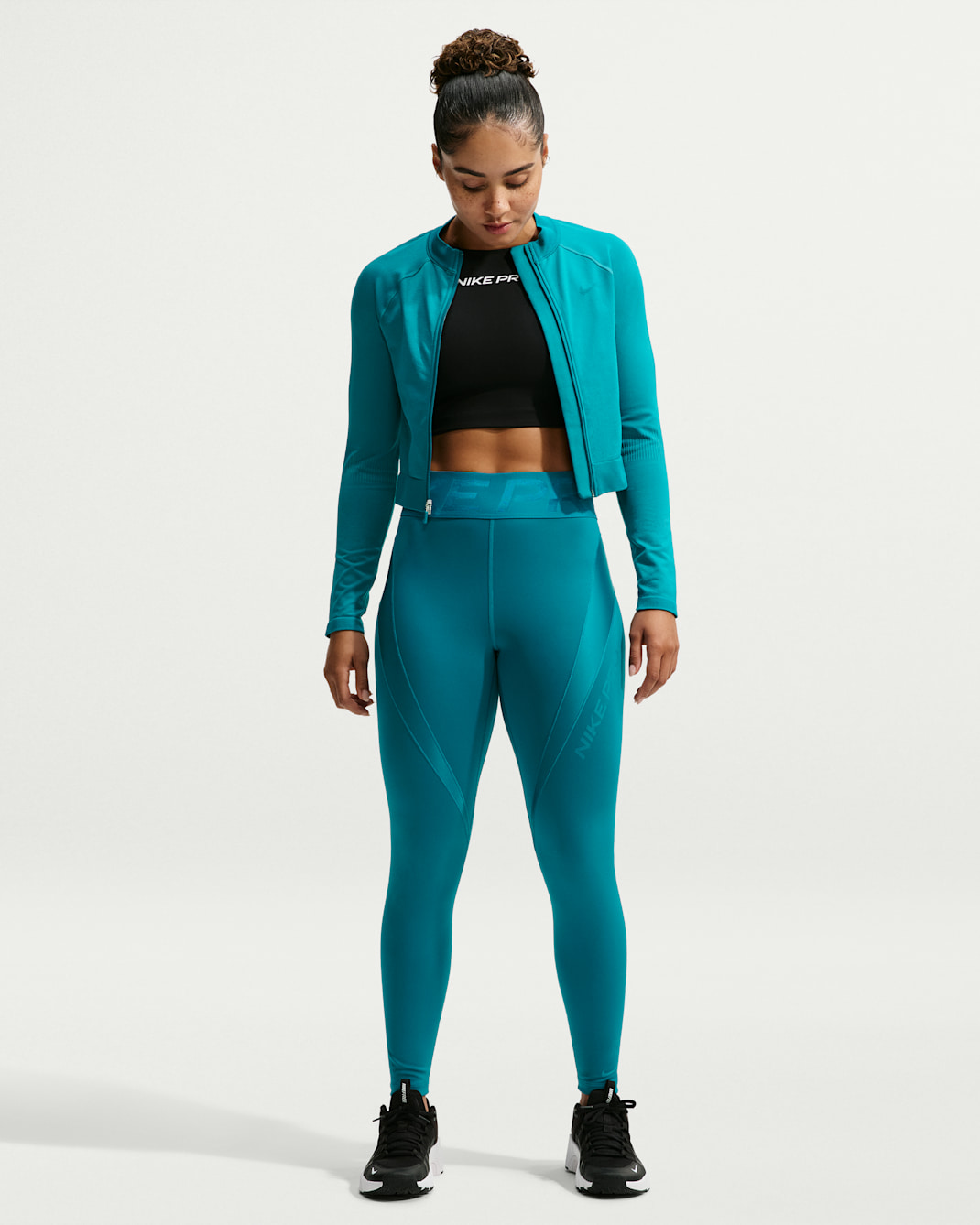 Leggings de tiro alto de 7/8 para mujer Nike Pro Sculpt - Abeto brillante/Abeto brillante