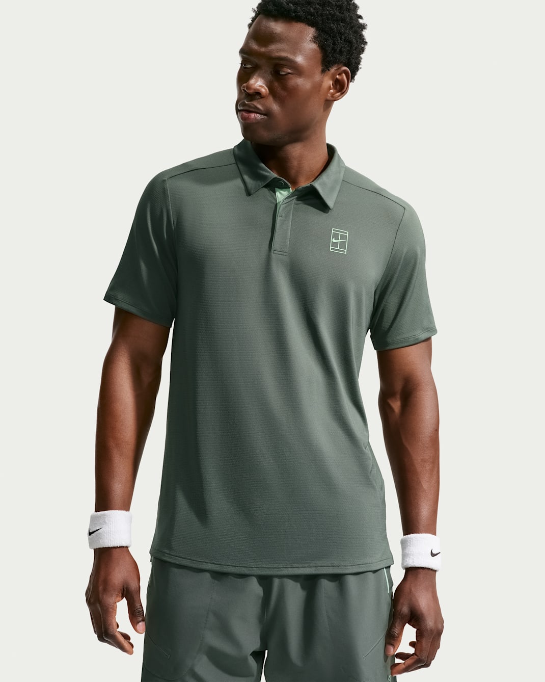 NikeCourt Advantage Men's Dri-FIT Tennis Polo - Camo Green/Cucumber Calm