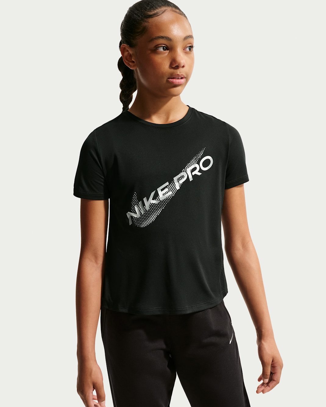 Nike Pro Older Kids' (Girls') Dri-FIT Short-Sleeve Top - Black
