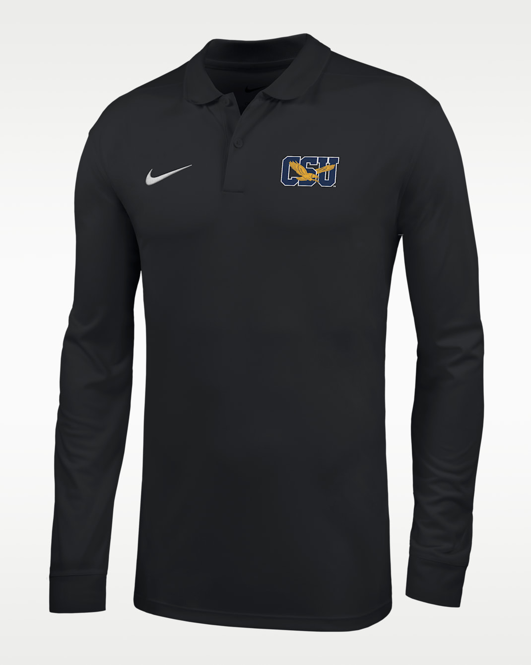 Nike College (Coppin State University) Men's Dri-FIT Long-Sleeve Polo - Black
