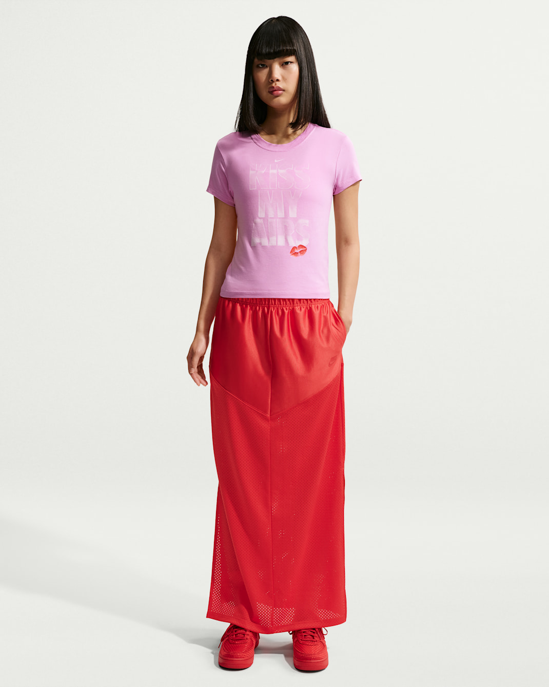 Nike Sportswear Women's Mid-Rise Skirt - Light Crimson/Light Crimson