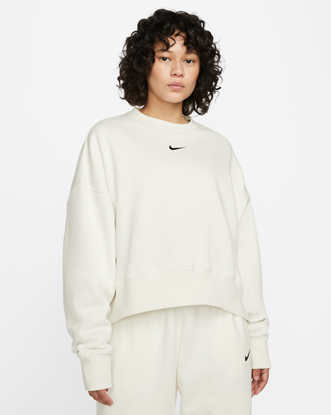 Nike Sportswear Phoenix Fleece Women's Over-Oversized Crew-Neck Sweatshirt - Sail/Black