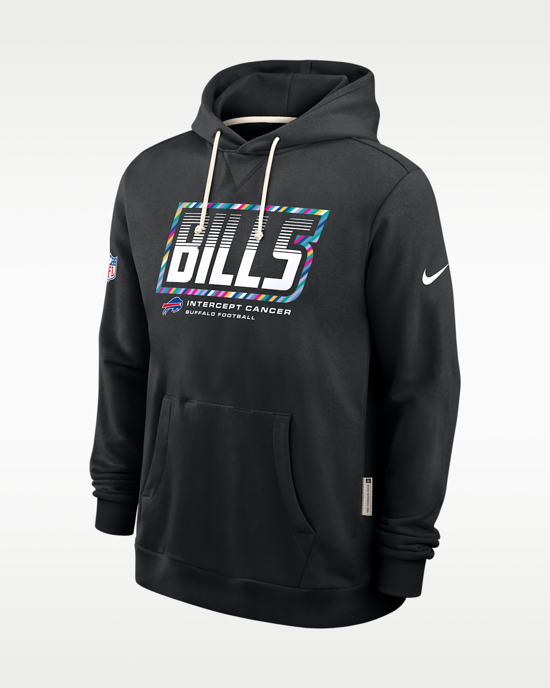 Sudadera con gorro sin cierre Nike Dri-FIT de la NFL para hombre Buffalo Bills Crucial Catch Sideline Standard Issue - Negro