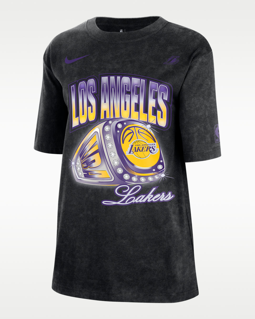 Playera Nike de la NBA para mujer Los Angeles Lakers Courtside - Negro