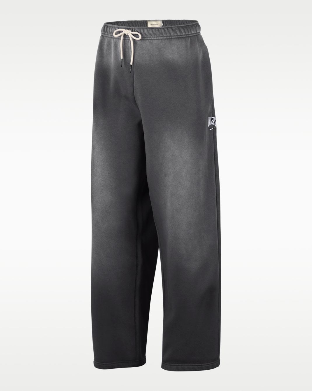 Los Angeles Lakers Standard Issue Nike Men's Fleece Open-Hem Basketball Pants - Dark Charcoal/White
