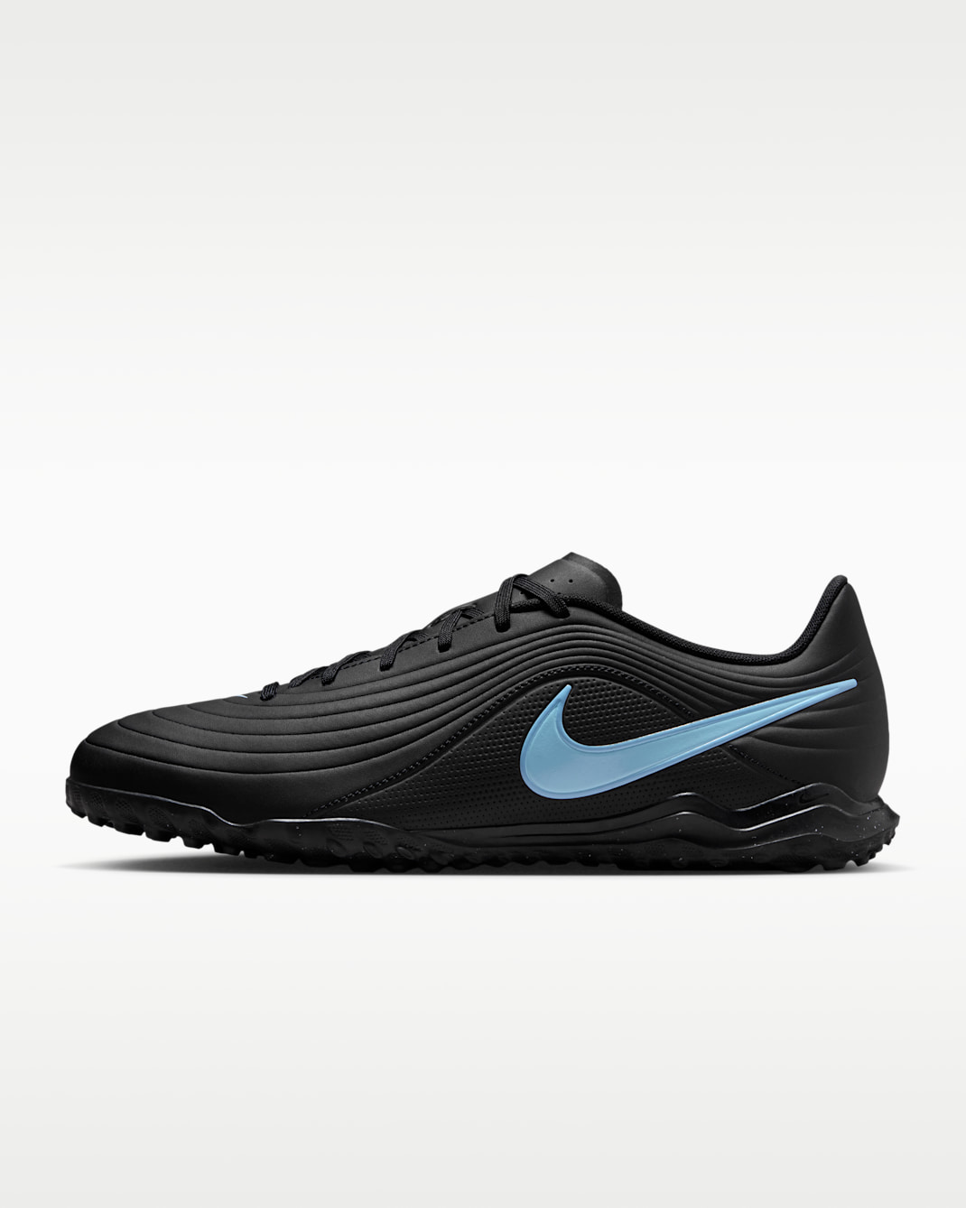 Nike Tiempo Maestro Club Turf Low-Top Soccer Shoes - Black/Ice Blue