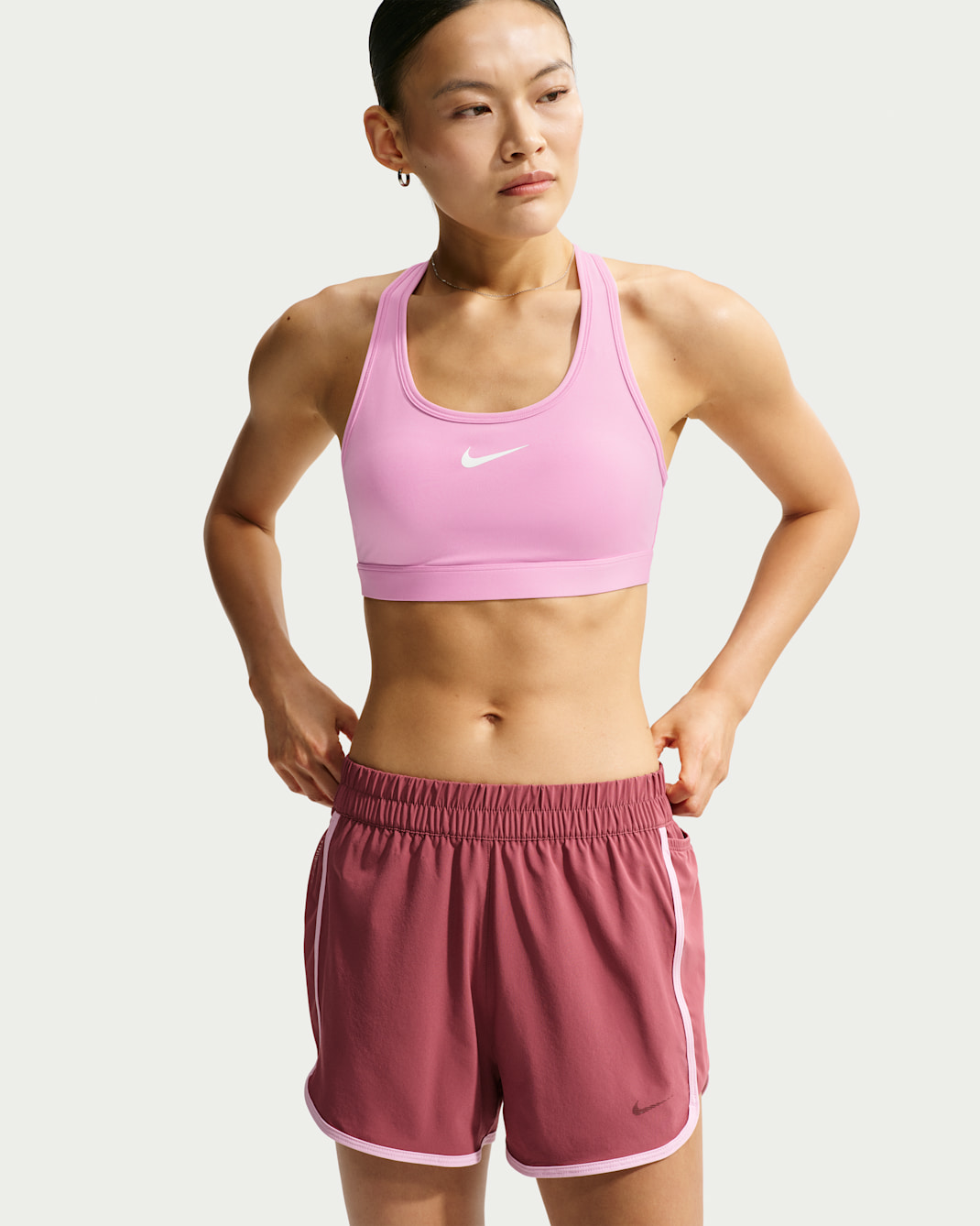 Nike Swoosh Medium-Support Women's Padded Sports Bra - Pink Rise/White