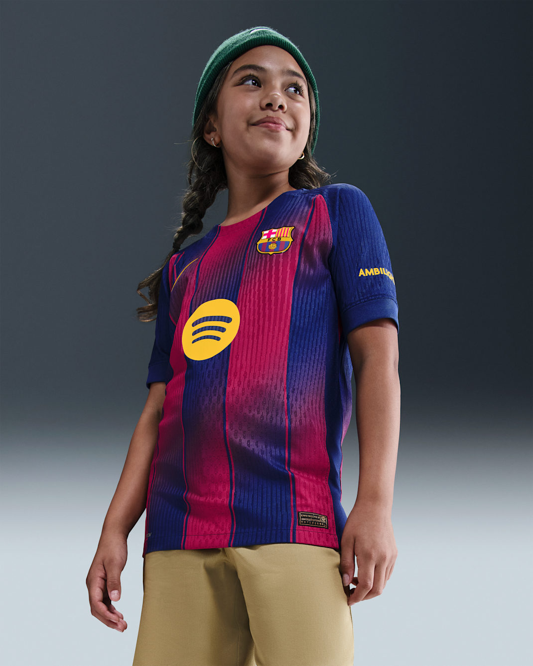 Primera equipació Match FC Barcelona 2025/26 Samarreta de futbol Authentic Nike Dri-FIT ADV - Nen/a - Deep Royal Blue/Deep Royal Blue/Noble Red/Midwest Gold