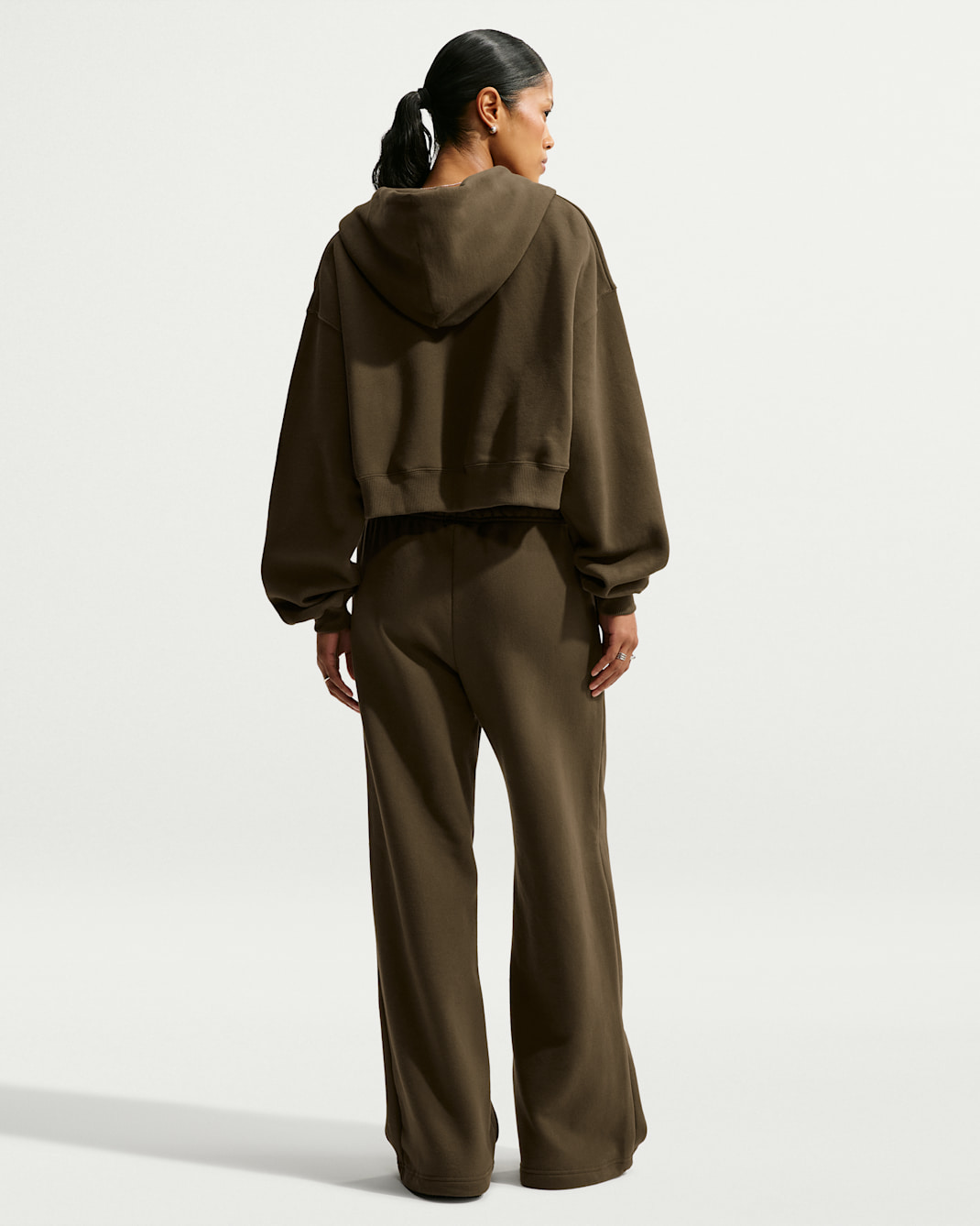 Nike Studio Fleece Medium Weight Women's Oversized Full-Zip Cropped Hoodie