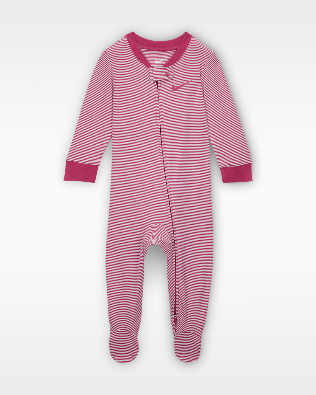 Nike Baby (0-9M) Striped Footed Coverall - Sweet Beet